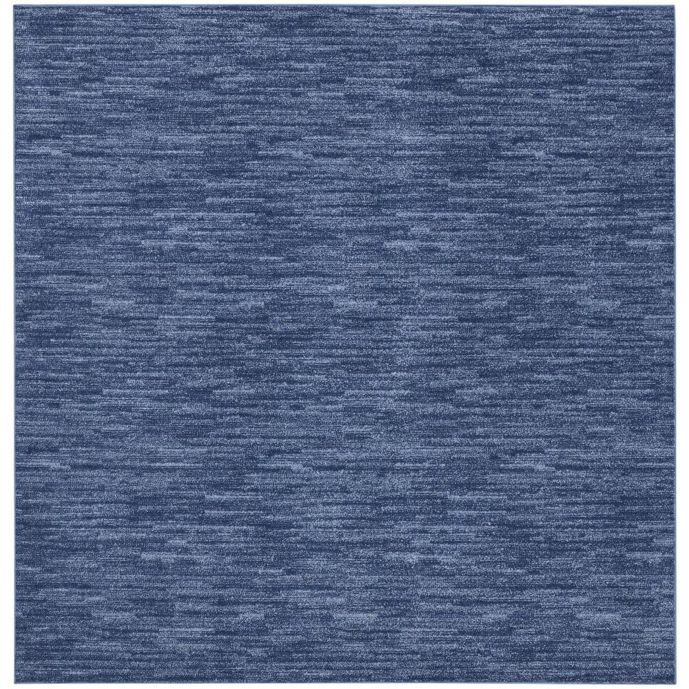 7' X 7' Navy Blue Square Non Skid Indoor Outdoor Area Rug. Picture 1