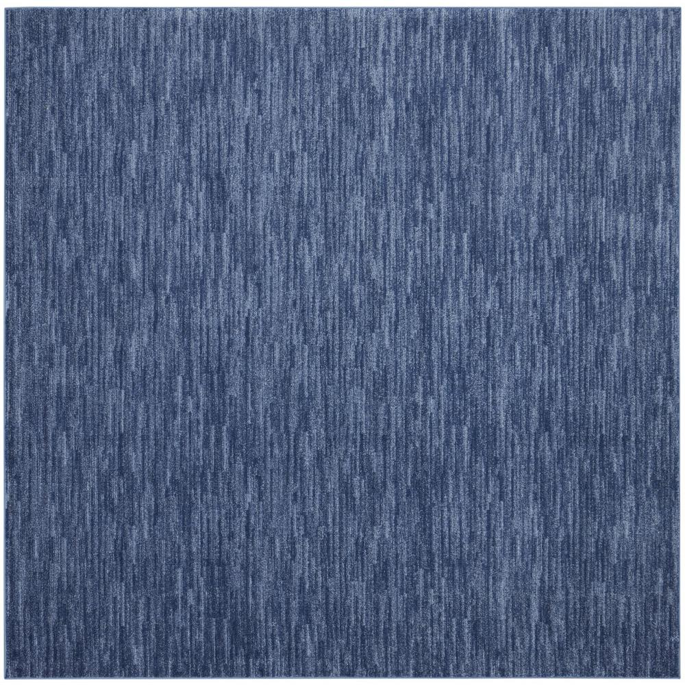 9' X 9' Navy Blue Square Non Skid Indoor Outdoor Area Rug. Picture 1
