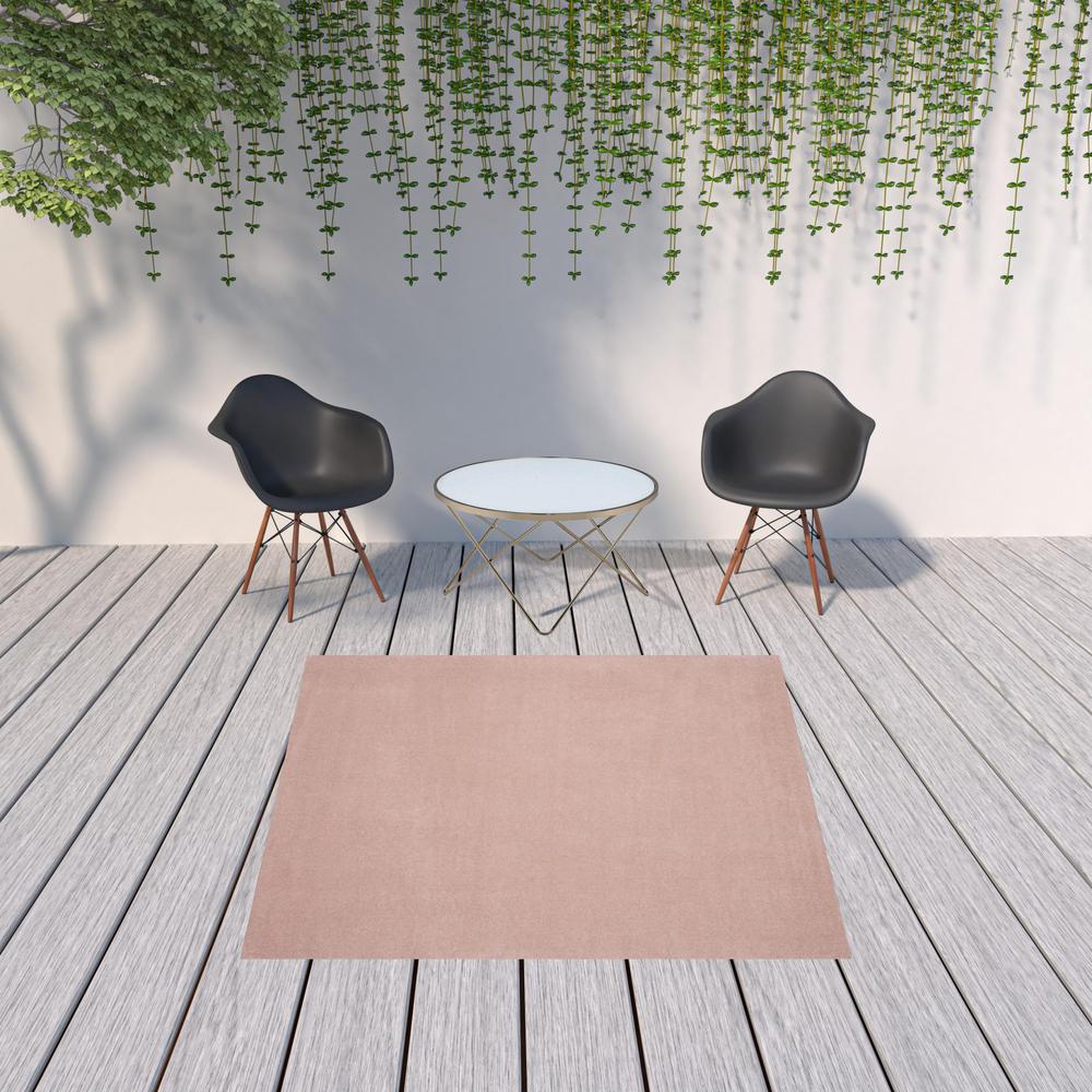 7' X 7' Pink Square Non Skid Indoor Outdoor Area Rug. Picture 2