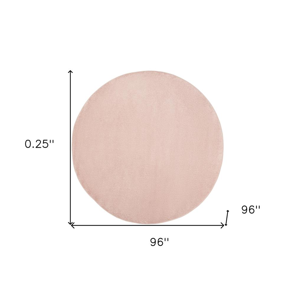 8' X 8' Pink Round Non Skid Indoor Outdoor Area Rug. Picture 5