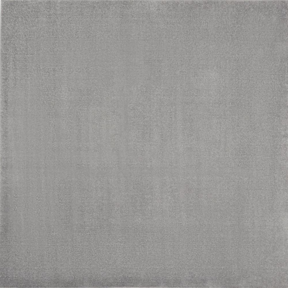7' X 7' Silver Grey Square Non Skid Indoor Outdoor Area Rug. Picture 4