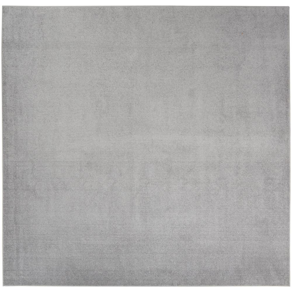 9' X 9' Silver Grey Square Non Skid Indoor Outdoor Area Rug. Picture 1