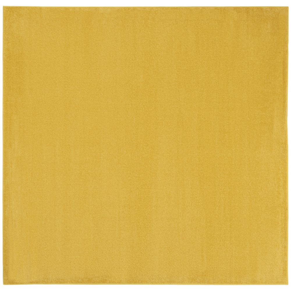 7' X 7' Yellow Square Non Skid Indoor Outdoor Area Rug. Picture 1