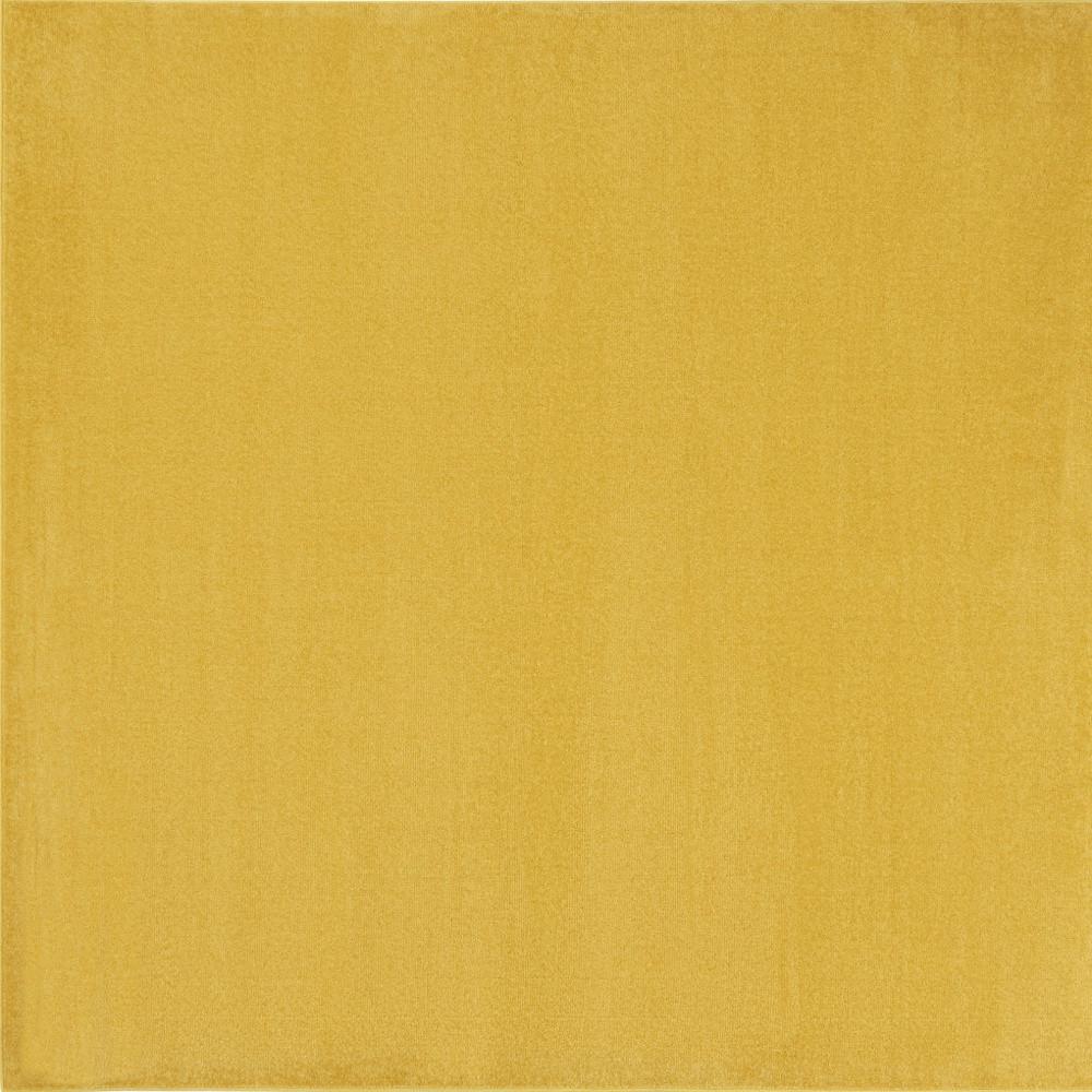 7' X 7' Yellow Square Non Skid Indoor Outdoor Area Rug. Picture 4
