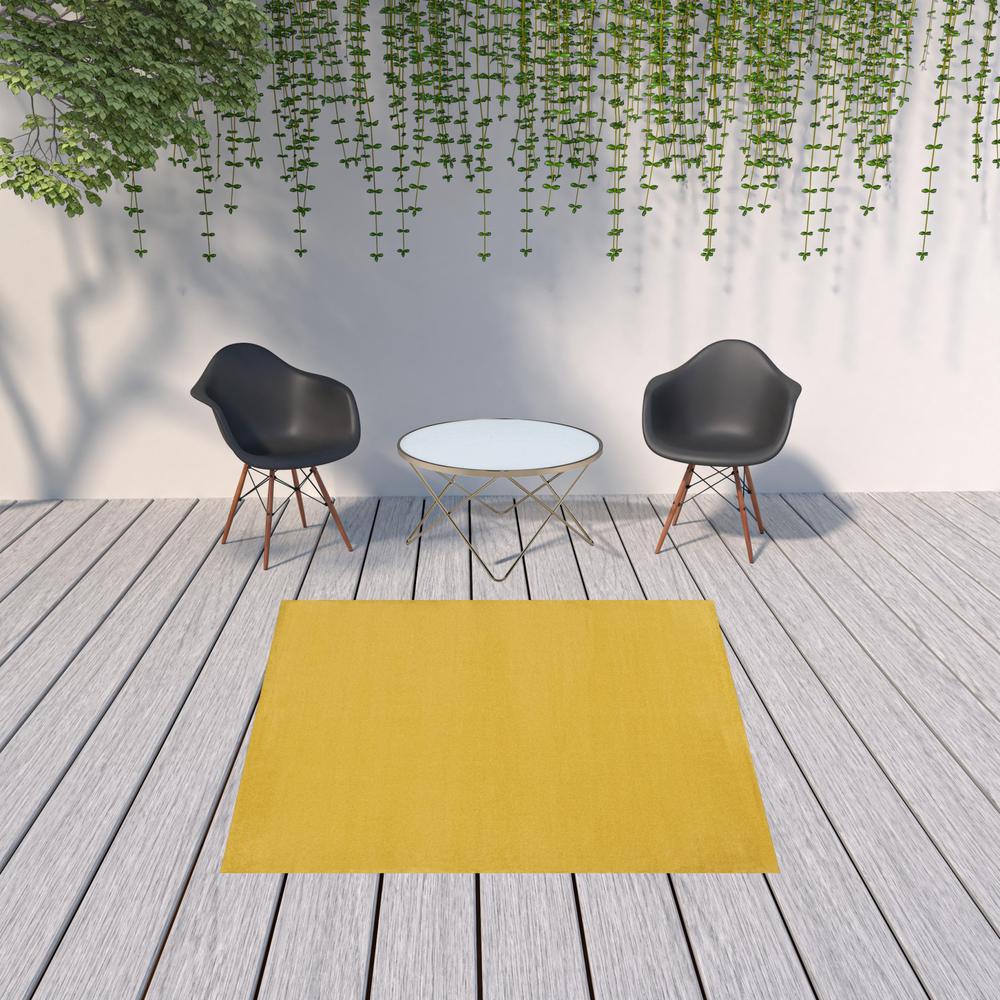 7' X 7' Yellow Square Non Skid Indoor Outdoor Area Rug. Picture 2