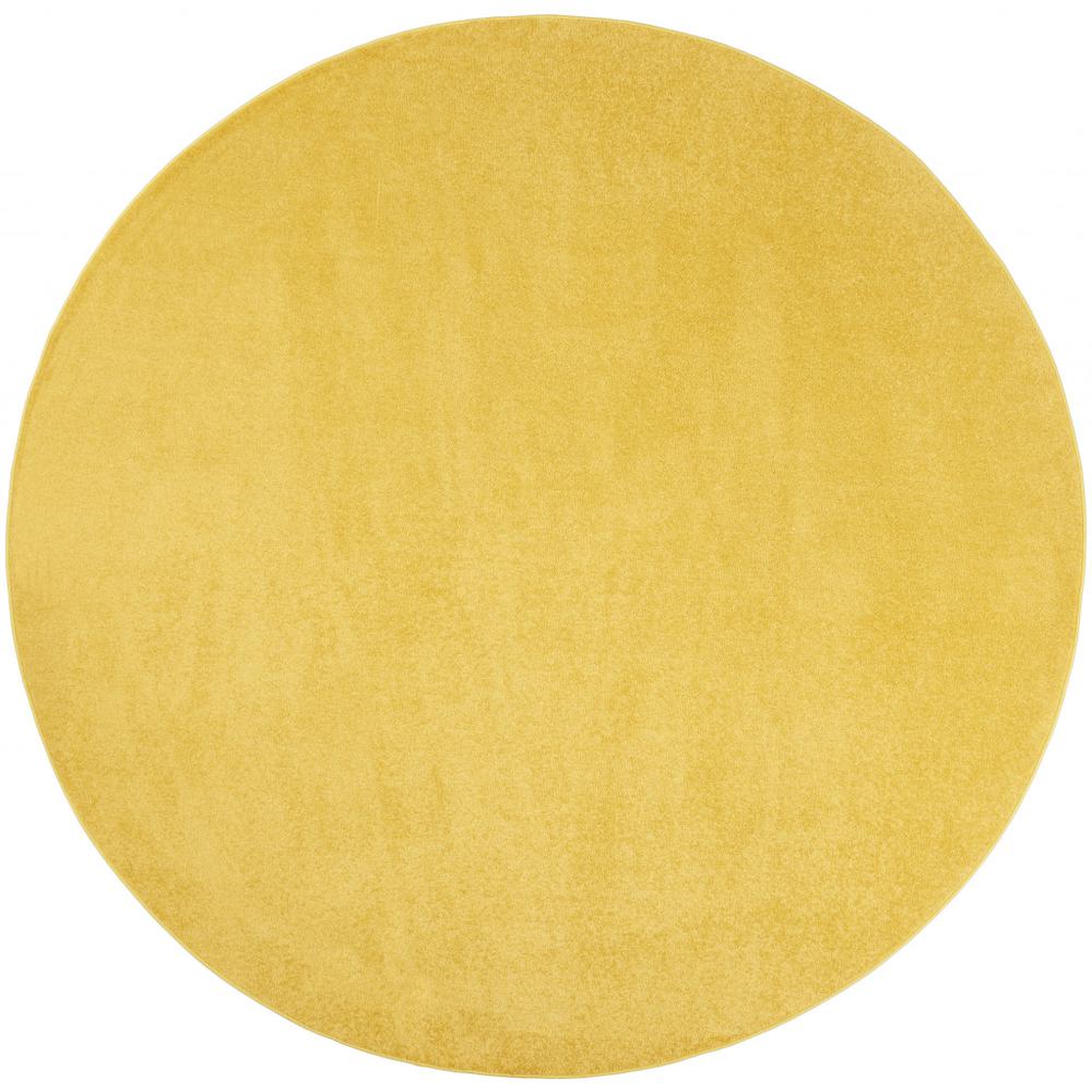 8' X 8' Yellow Round Non Skid Indoor Outdoor Area Rug. Picture 1