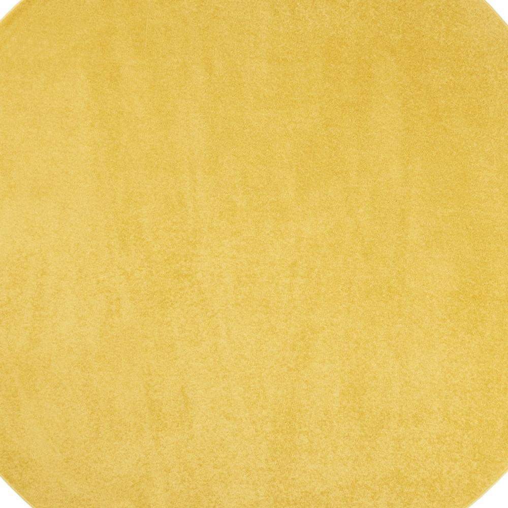 8' X 8' Yellow Round Non Skid Indoor Outdoor Area Rug. Picture 3