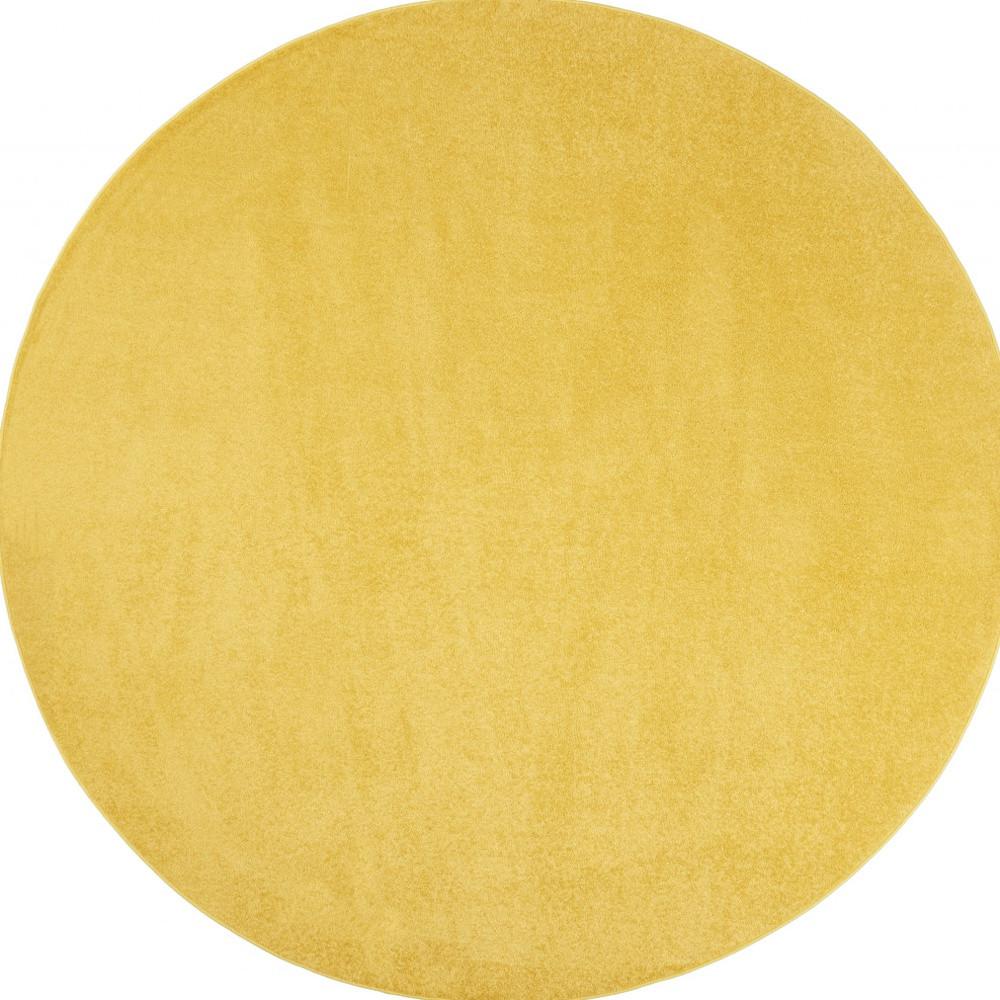 8' X 8' Yellow Round Non Skid Indoor Outdoor Area Rug. Picture 4
