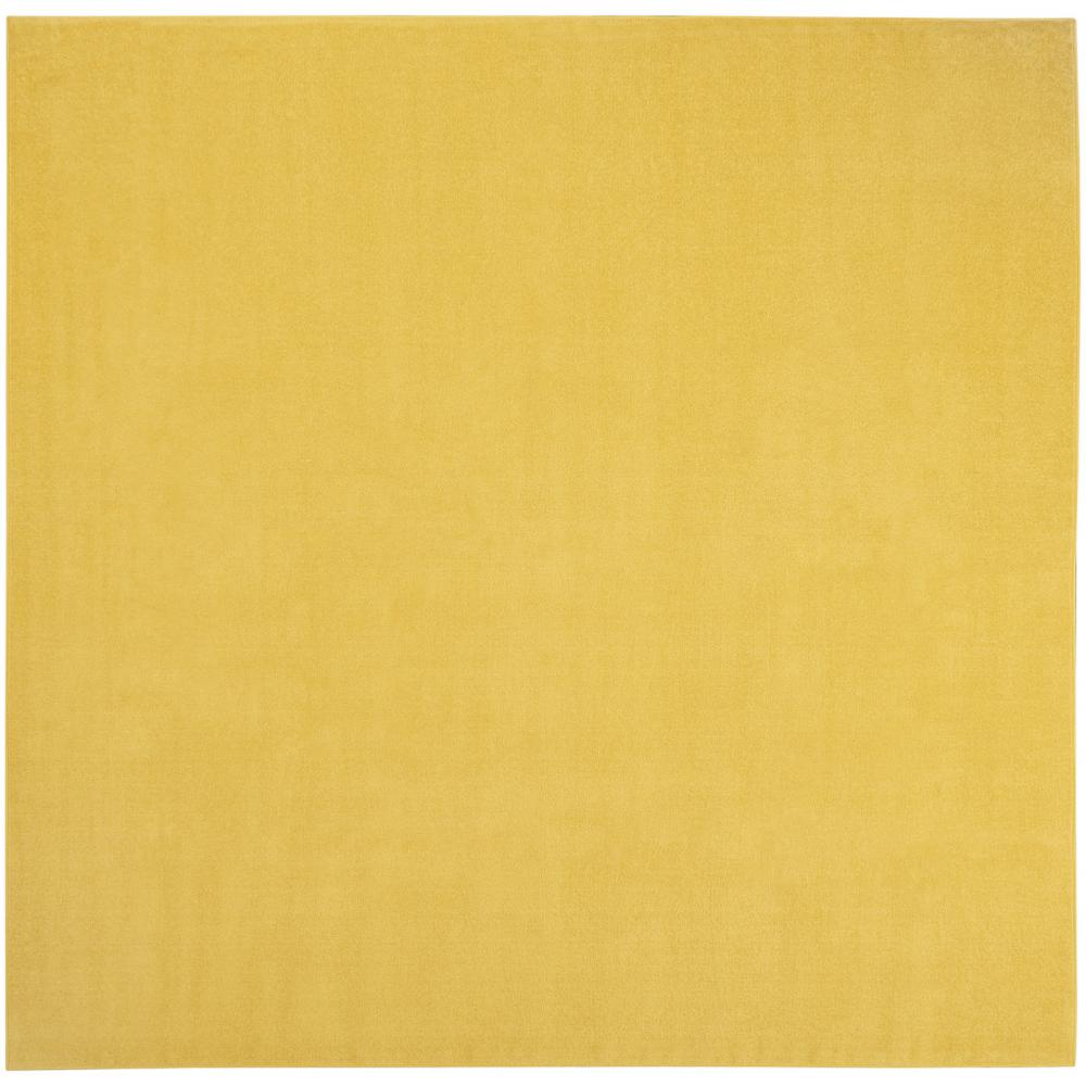 9' X 9' Yellow Square Non Skid Indoor Outdoor Area Rug. Picture 1