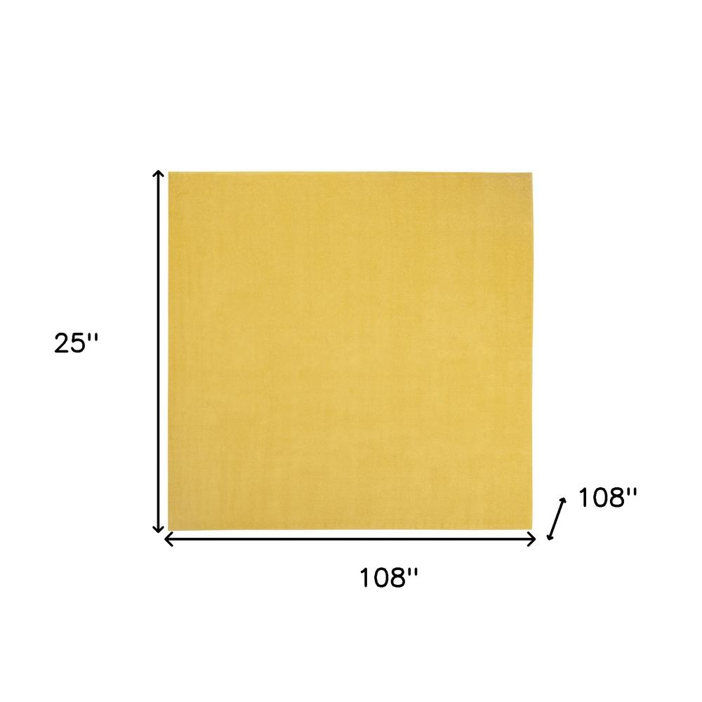 9' X 9' Yellow Square Non Skid Indoor Outdoor Area Rug. Picture 5