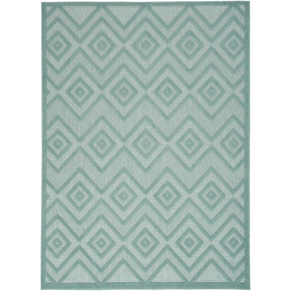 5' X 7' Aqua And Teal Argyle Indoor Outdoor Area Rug. Picture 1
