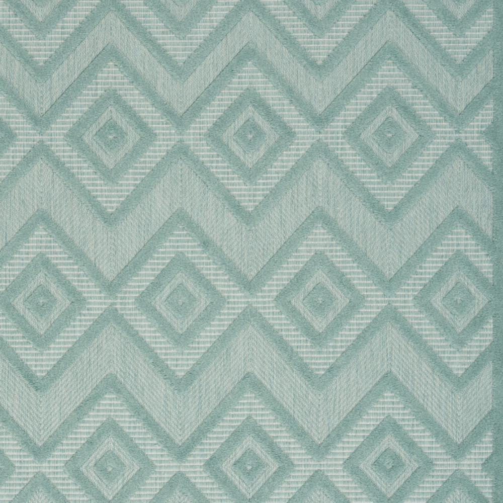 5' X 7' Aqua And Teal Argyle Indoor Outdoor Area Rug. Picture 3