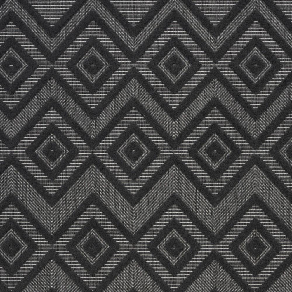 6' X 9' Charcoal Black Argyle Indoor Outdoor Area Rug. Picture 3