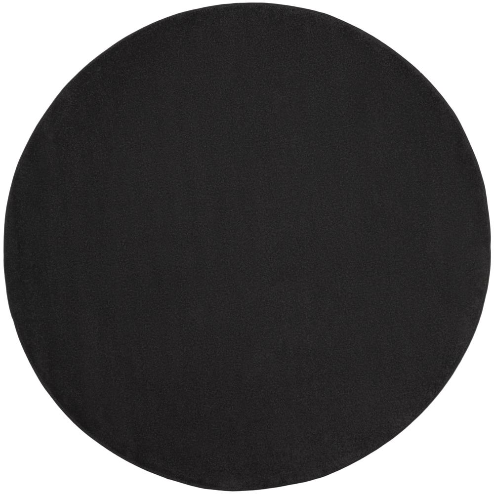 6' X 6' Black Round Non Skid Indoor Outdoor Area Rug. Picture 1