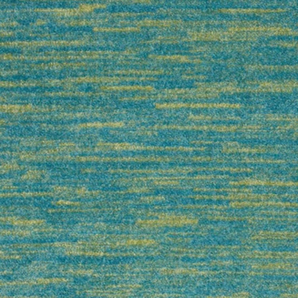 3' X 5' Blue And Green Striped Non Skid Indoor Outdoor Area Rug. Picture 5