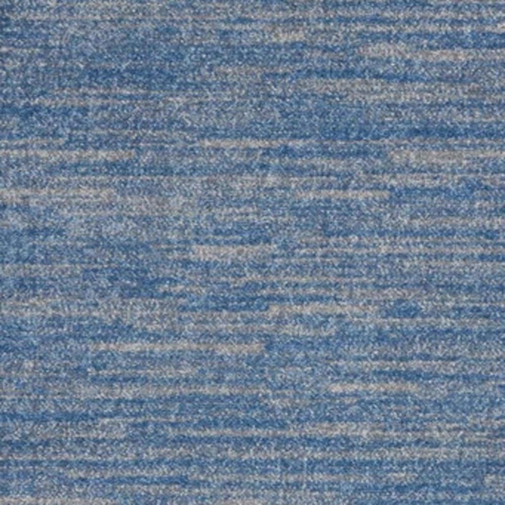 2' X 4' Blue And Grey Striped Non Skid Indoor Outdoor Runner Rug. Picture 5