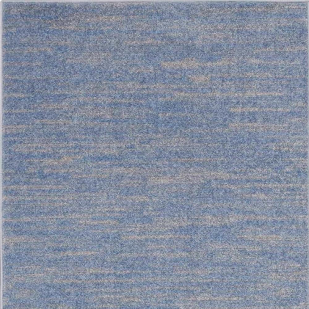 3' X 5' Blue And Grey Striped Non Skid Indoor Outdoor Area Rug. Picture 4