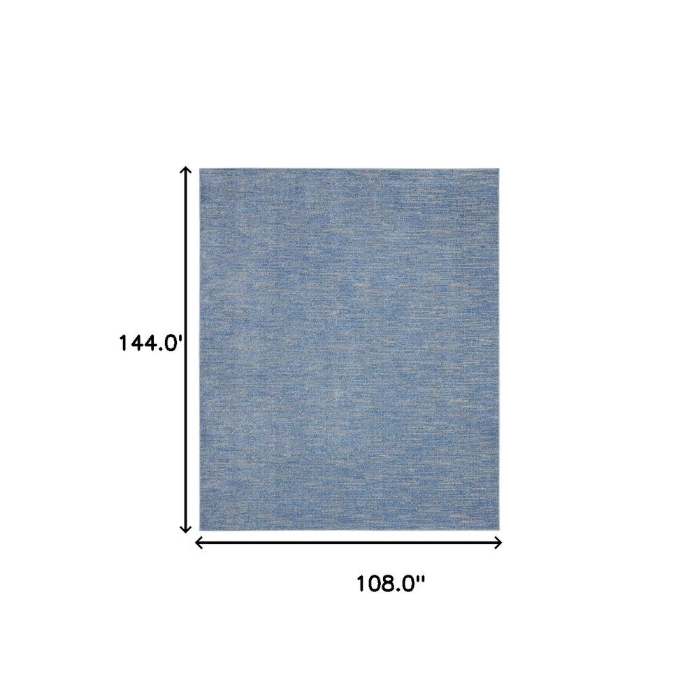 9' X 12' Blue And Grey Striped Non Skid Indoor Outdoor Area Rug. Picture 6