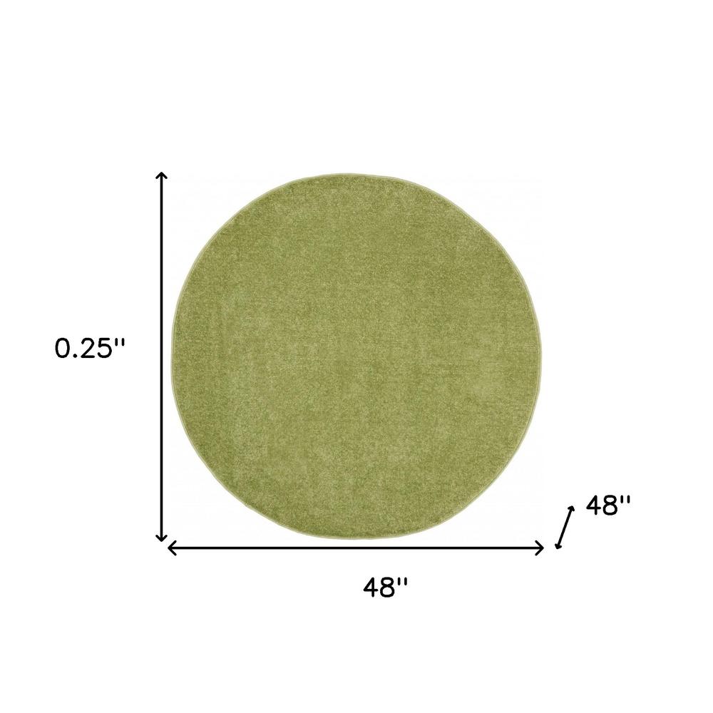 4' X 4' Green Round Non Skid Indoor Outdoor Area Rug. Picture 5