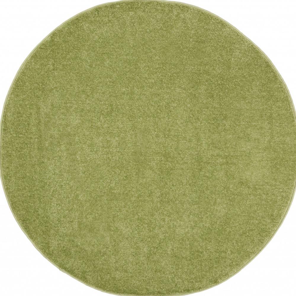 4' X 4' Green Round Non Skid Indoor Outdoor Area Rug. Picture 4