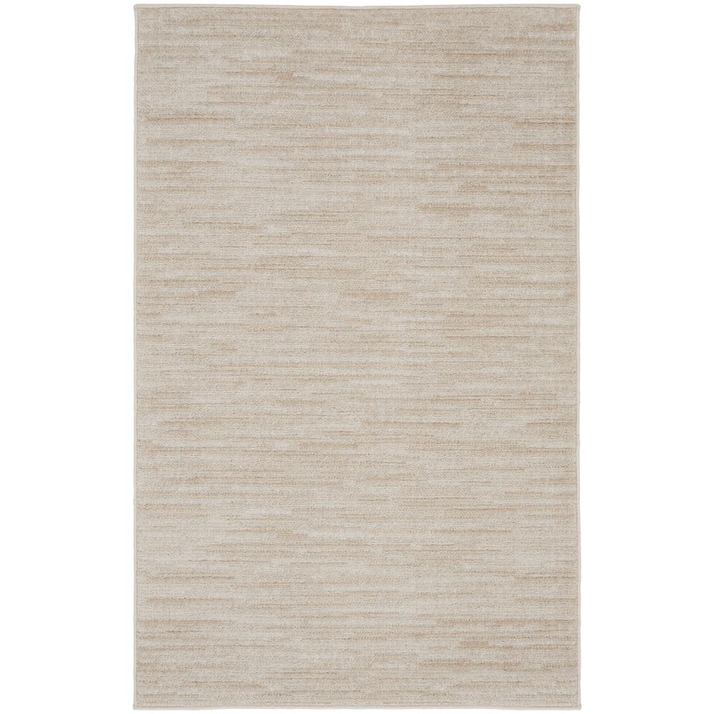 3' X 5' Ivory And Beige Non Skid Indoor Outdoor Area Rug. Picture 1