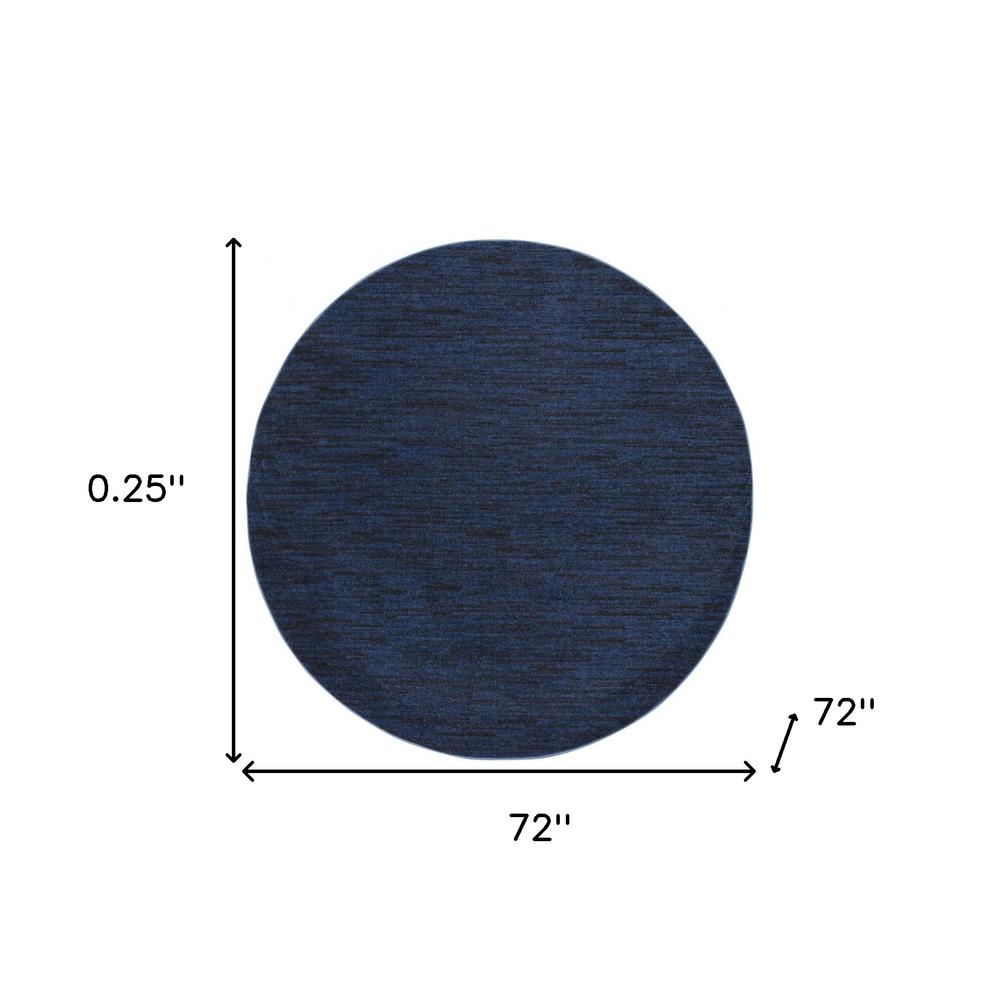 6' X 6' Midnight Blue Round Non Skid Indoor Outdoor Area Rug. Picture 5