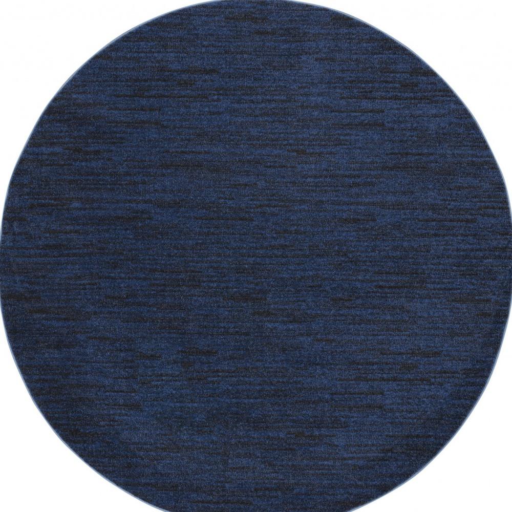 6' X 6' Midnight Blue Round Non Skid Indoor Outdoor Area Rug. Picture 4