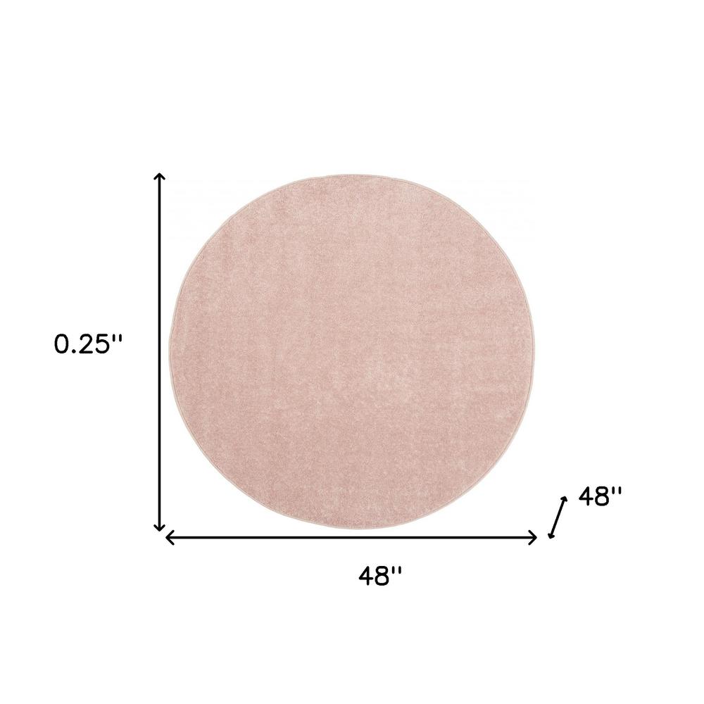 4' X 4' Pink Round Non Skid Indoor Outdoor Area Rug. Picture 5