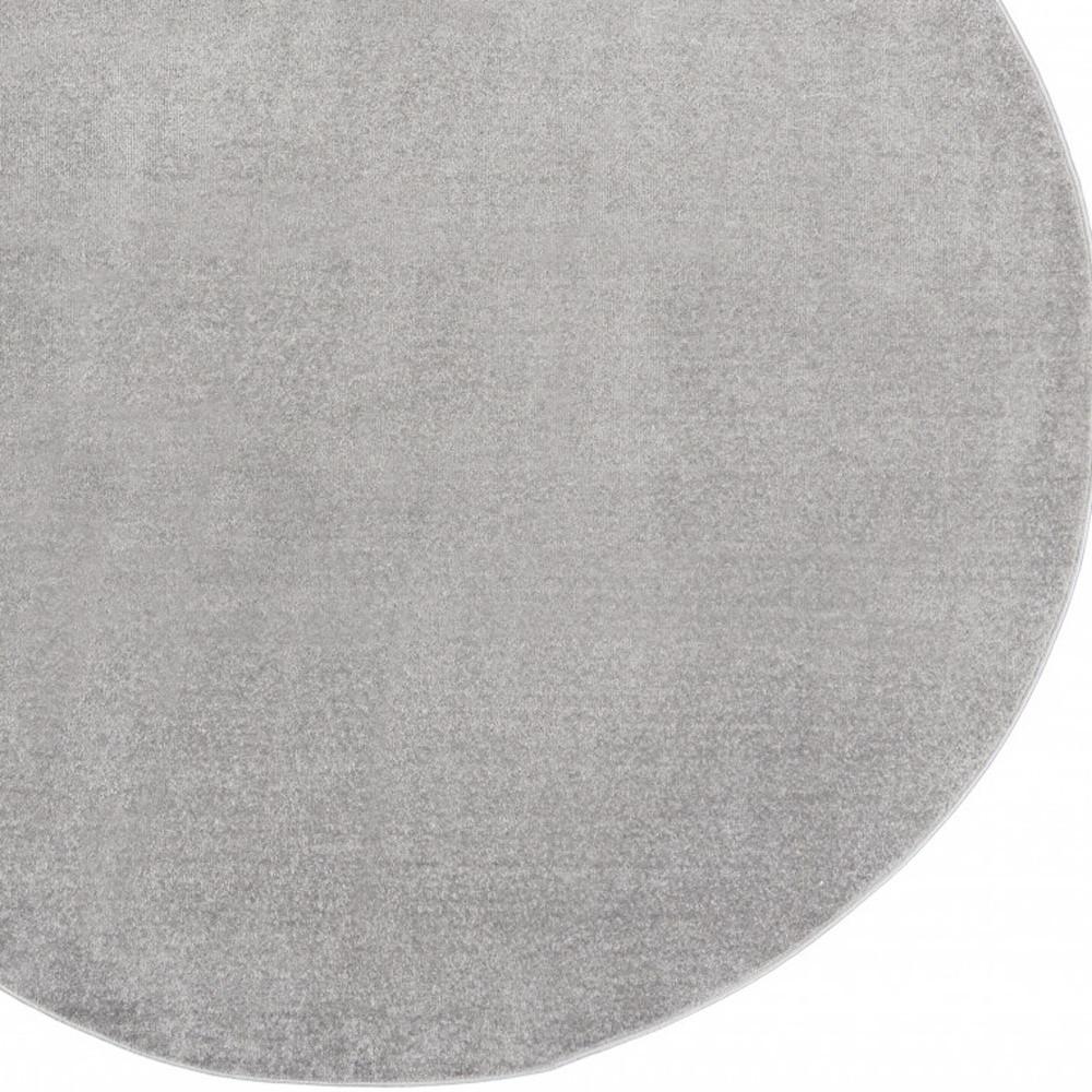 6' X 6' Silver Grey Round Non Skid Indoor Outdoor Area Rug. Picture 3