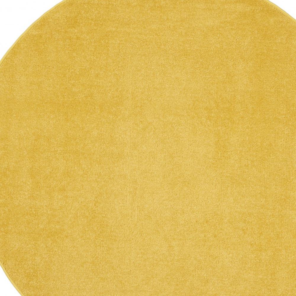 4' X 4' Yellow Round Non Skid Indoor Outdoor Area Rug. Picture 3