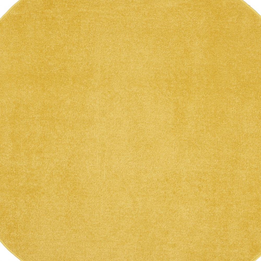 6' X 6' Yellow Round Non Skid Indoor Outdoor Area Rug. Picture 3