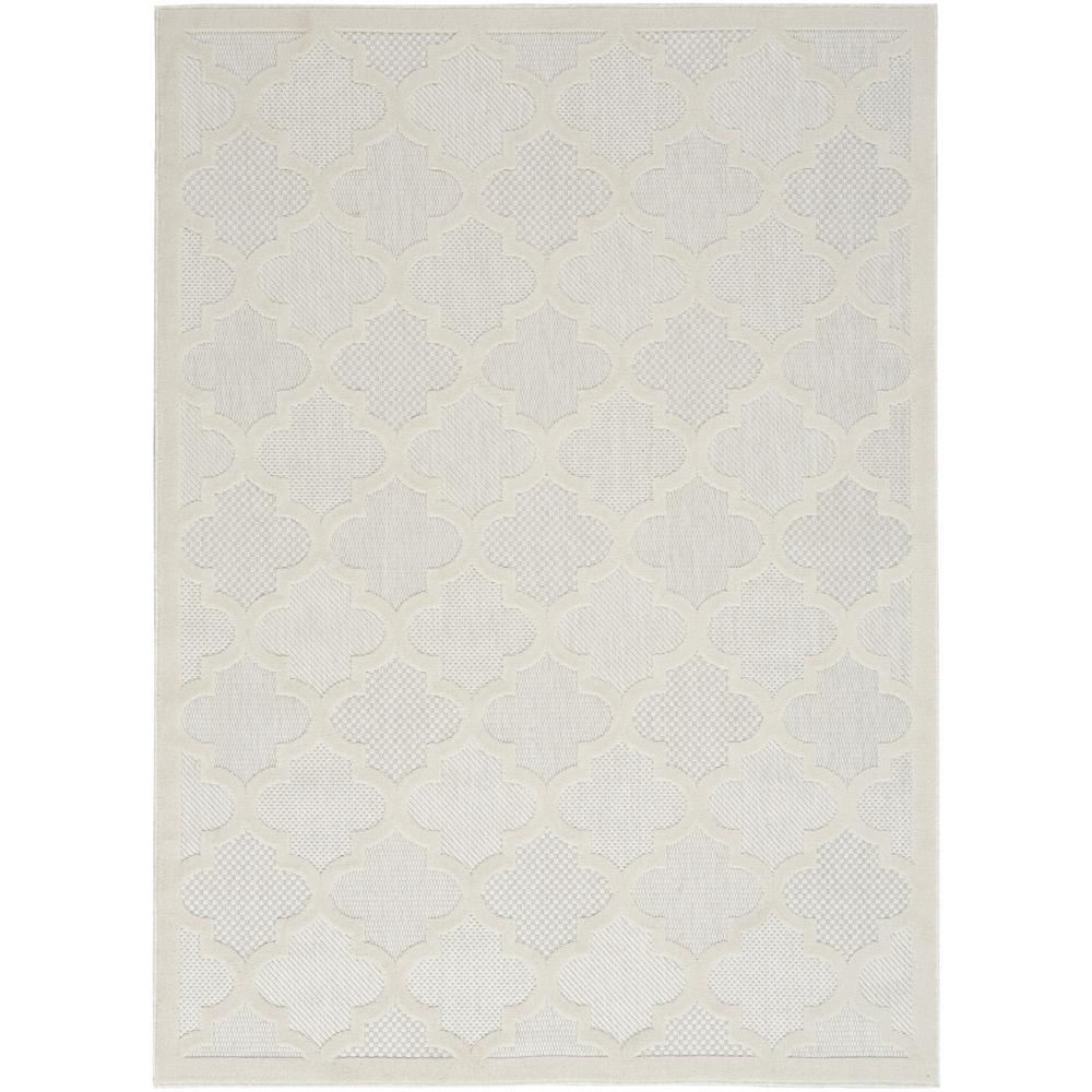 4' X 6' Ivory And White Ikat Indoor Outdoor Area Rug. Picture 1