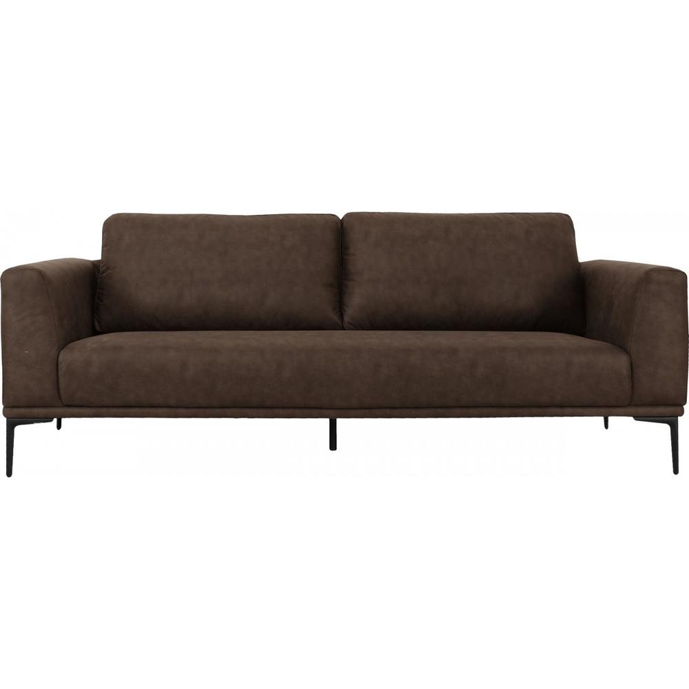 Modern 78" Brown Loveseat With Removable Cushions. Picture 3
