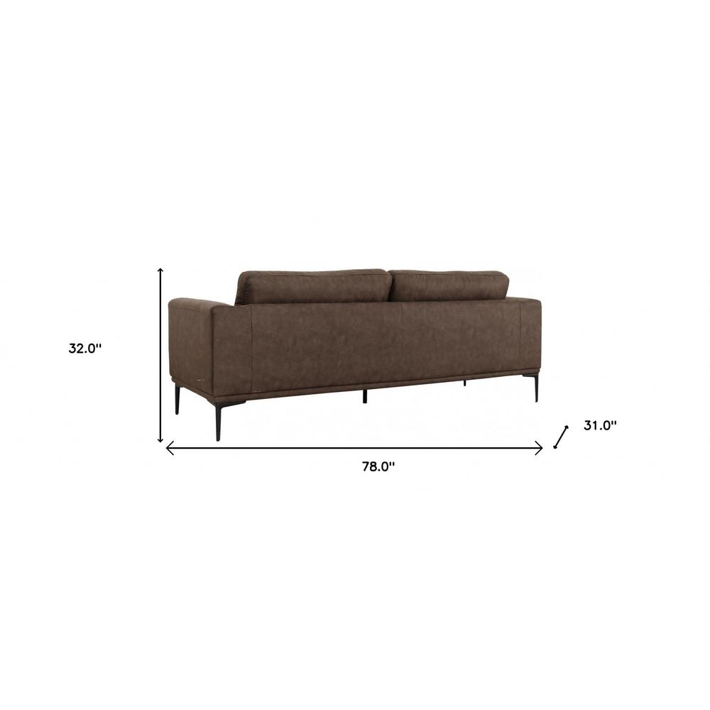 Modern 78" Brown Loveseat With Removable Cushions. Picture 7