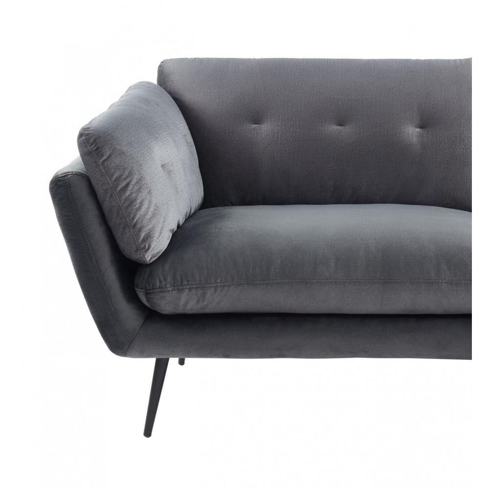 84" Dark Grey And Black Sofa. Picture 5