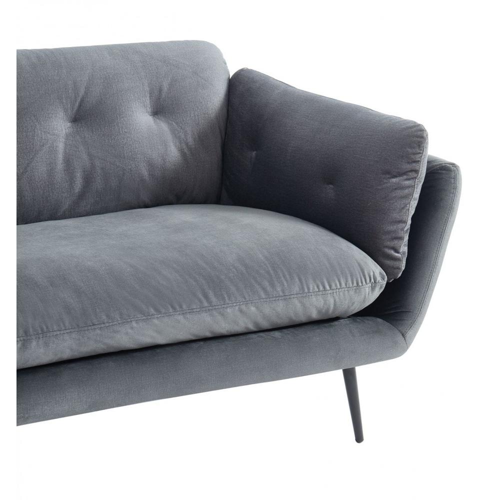 84" Dark Grey And Black Sofa. Picture 6