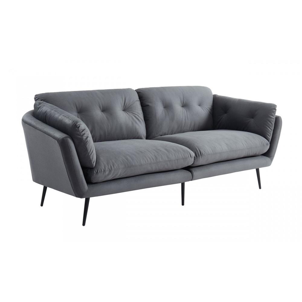 84" Grey And Black Sofa. Picture 1
