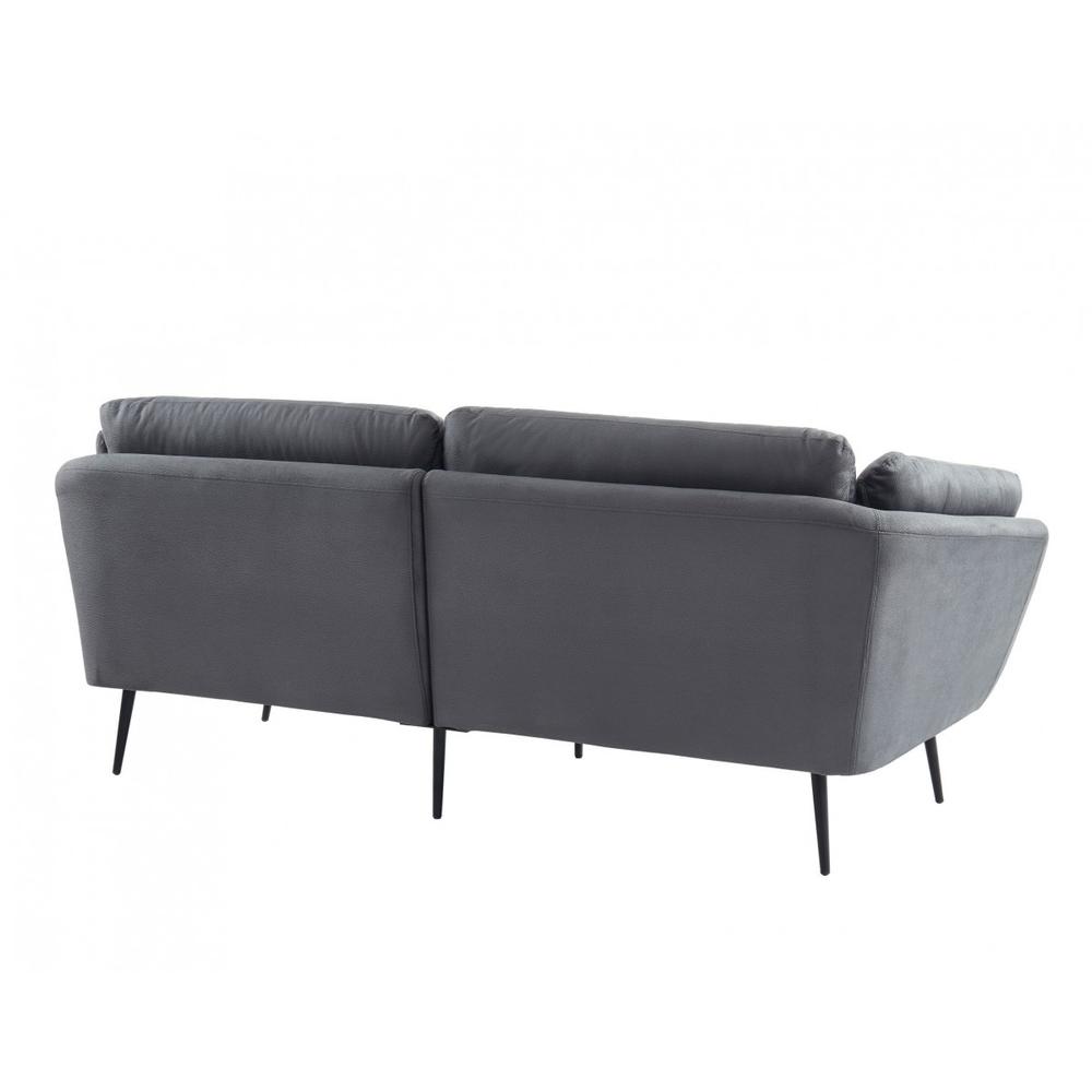 84" Grey And Black Sofa. Picture 4