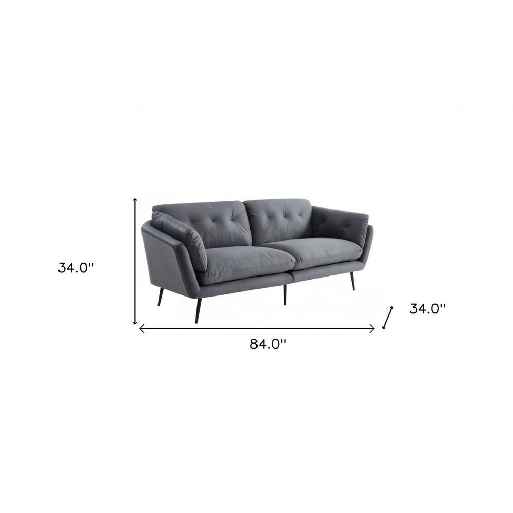 84" Grey And Black Sofa. Picture 7