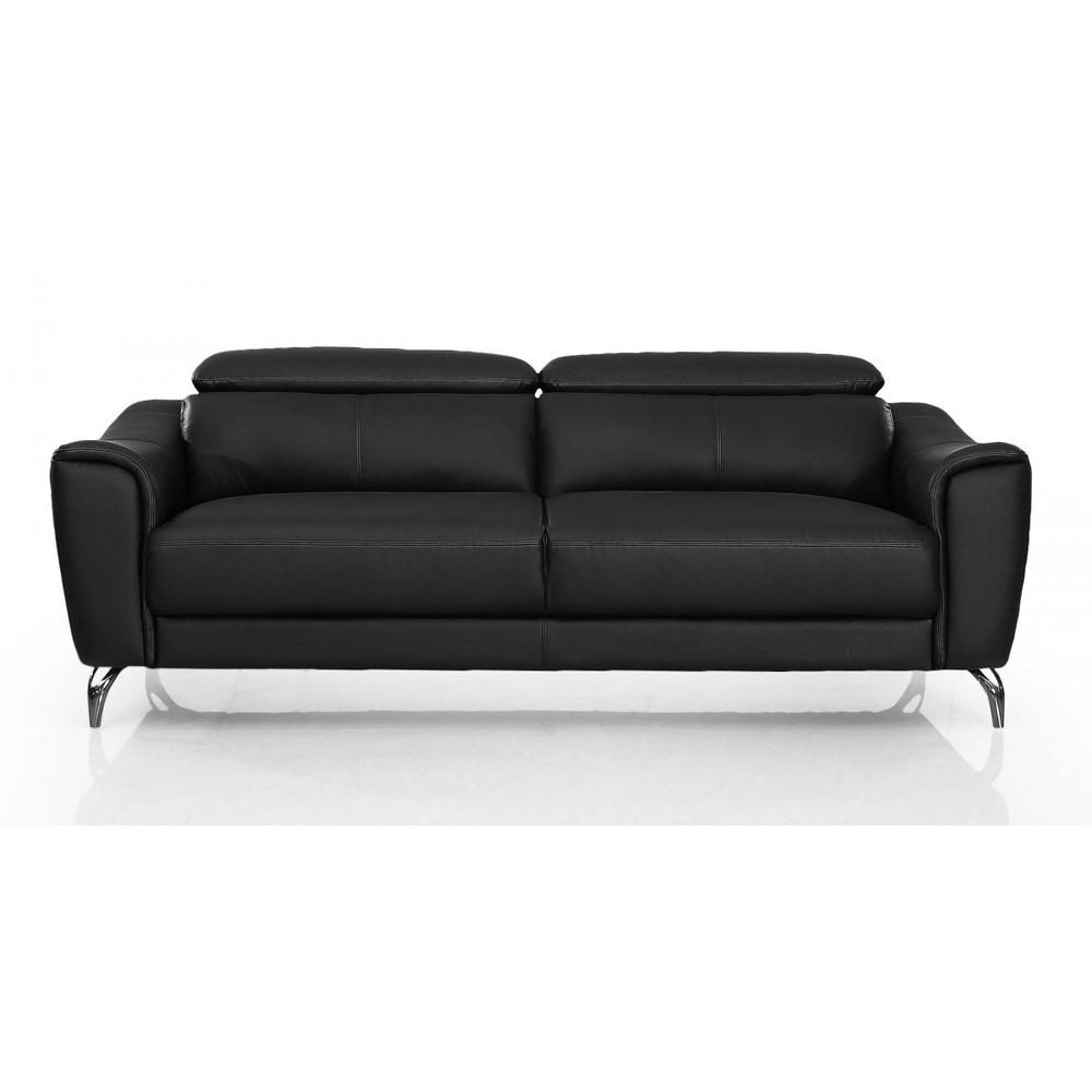 Urban 80" Black Leather Adjustable Headrest Sofa. Picture 1