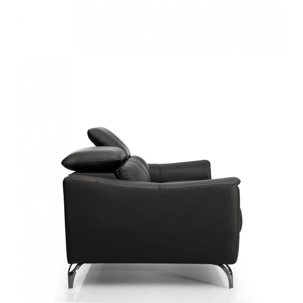 Urban 80" Black Leather Adjustable Headrest Sofa. Picture 2