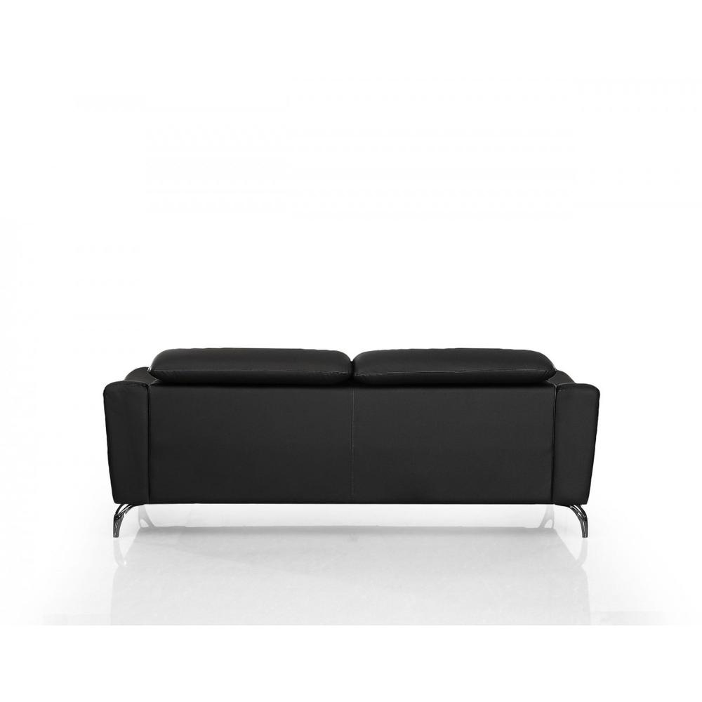 Urban 80" Black Leather Adjustable Headrest Sofa. Picture 3