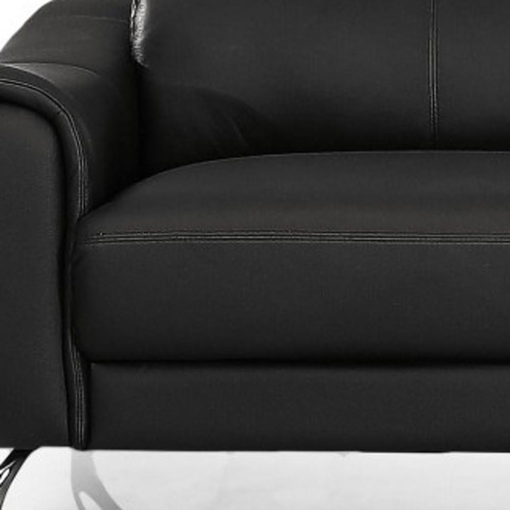 Urban 80" Black Leather Adjustable Headrest Sofa. Picture 6