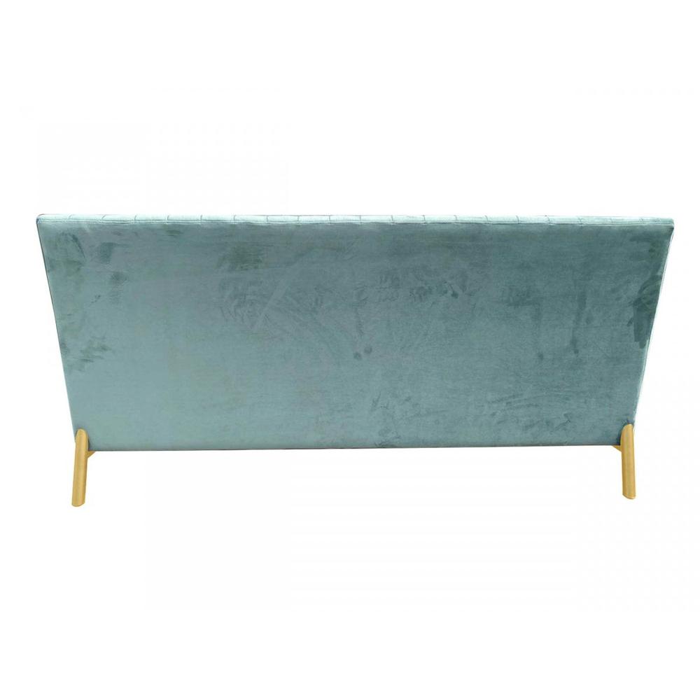 Stylish 71" Light Green Fabric And Gold Sofa. Picture 4