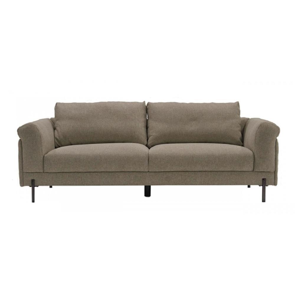 Contemporary 84" Tan Sofa With Two Cushions. Picture 1