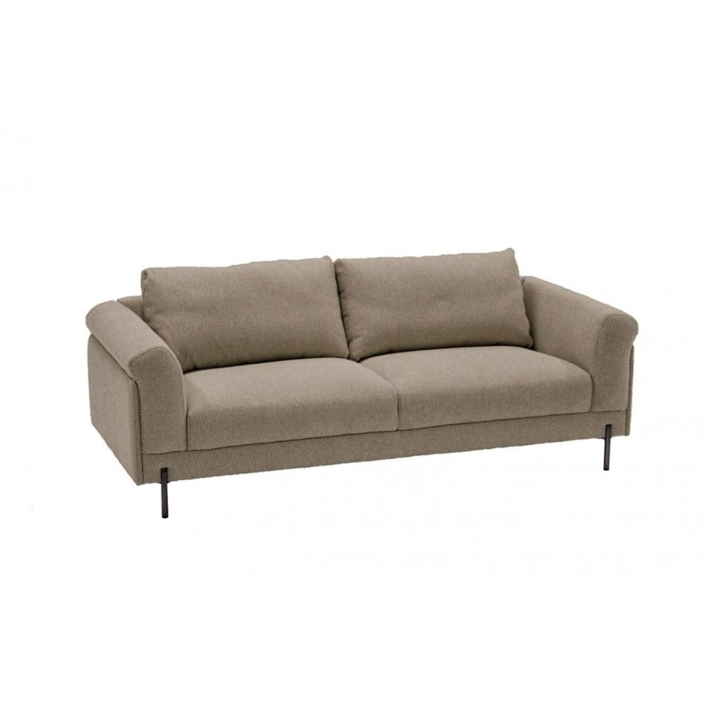 Contemporary 84" Tan Sofa With Two Cushions. Picture 4