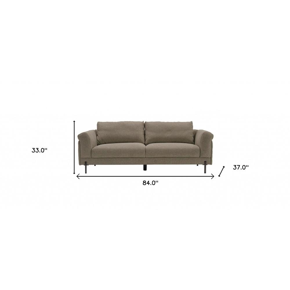 Contemporary 84" Tan Sofa With Two Cushions. Picture 7