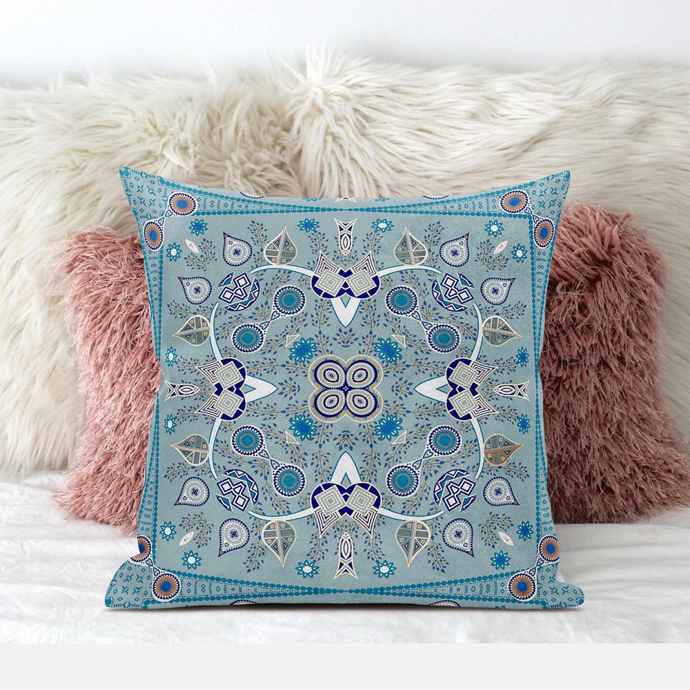 16" X 16" Muted White Blown Seam Floral Indoor Outdoor Throw Pillow. Picture 3