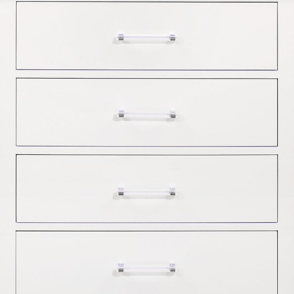16" White Solid Wood Five Drawer Chest with LED Lighting. Picture 7