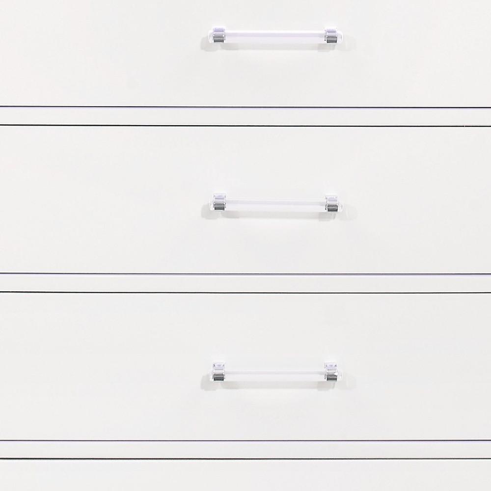 16" White Solid Wood Five Drawer Chest with LED Lighting. Picture 5
